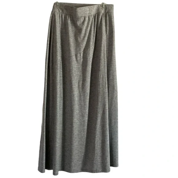 Cato Long Soft Gray Jersey Skirt Maxi Plus Size Stretch Elastic Waistband Cozy - Picture 1 of 4